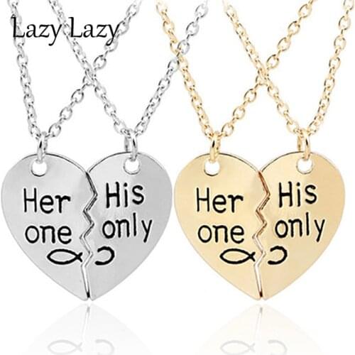 2Pcs/set Fashion Necklace Best Friend Stitching Pendant Necklace Rainbow Broken Heart Necklace Female Children Friendship Gifts