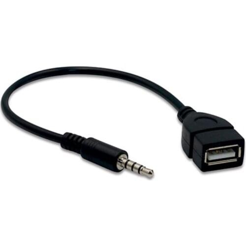 20cm Audio AUX Jack 3.5mm Male to USB 2.0 Type A Female OTG Converter Adapter Cable #292675