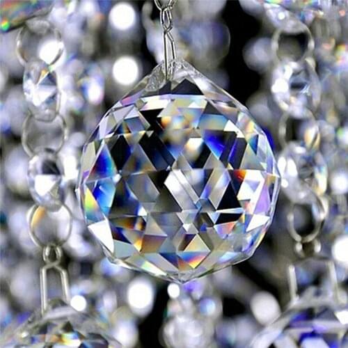 30mm/40mm Hanging Clear Crystal Lighting Ball Prisms DIY Curtain Chandelier Decor For Weddings Baby Rooms Christmas Tree Decor