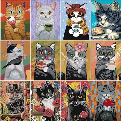 5D Diamond Painting Cute Cats Cartoon Animal Fantasie Diy Gift Embroidery Cross Stitch Rhinestone Mosaic Home Decor