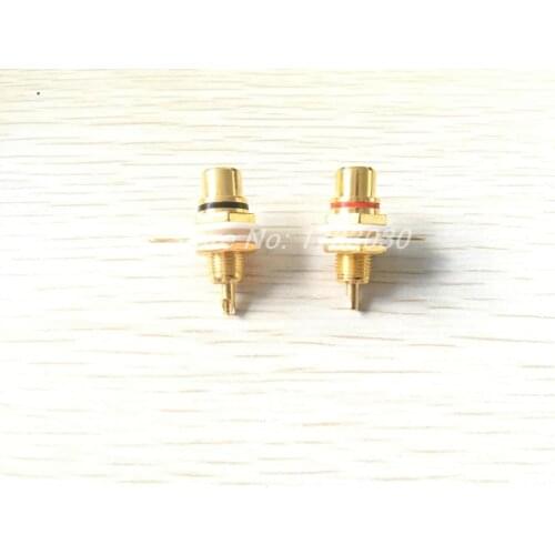 6pcs AMPS Gold RCA Connector Femail Chassis Sockets