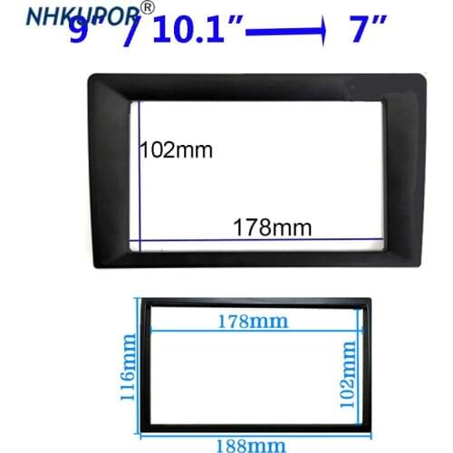 9/10.1 inch Big Screen To 7 inch 178X102mm Car Frame For Universal 2 Din Auto Radio Android Player Fascia Seamless Installation