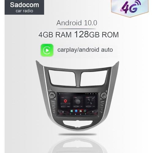 DSP Android 10.0 64G 4G RAM Car DVD multimedia Player RDS autoradio GPS car radio For HYUNDAI Verna Accent Solaris 2011 - 2015