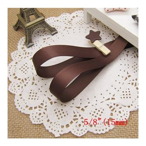 Free shipping/Wholesale 5/8" (15mm) coffee Solid Grosgrain Ribbon,lwd1501