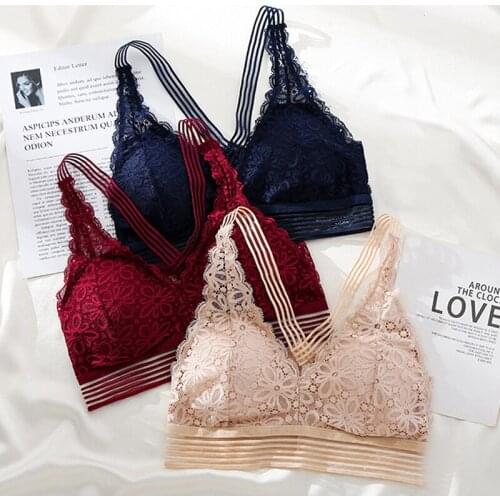 Summer Women Black White Sexy Tank Tops Lace Floral Crochet Padded Bra Cotton Tank Tops Sexy V-Neck Lace Crochet Vest Casual