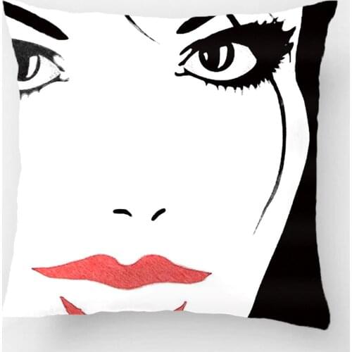 Face Black & White Woman Throw Pillows Wedding Decorative Cushion Cover Pillow Case Customize Gift For Car Sofa Seat Pillowcase