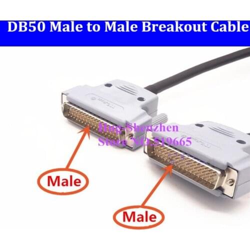 DB50 D-SUB DR-50 50 pins Male to male Signal Terminal Breakout Connector Date adapter wire Cable 0.5M/1M/3M/5M