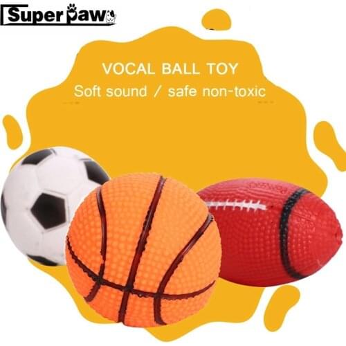 Pet Dog Puppy Cat Ball Teeth Toy Enamel Sound Toys Novelty Interactive Training Playing Funny Fetching Squeak Pet Supplies LCT05