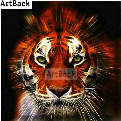 ARTBACK 5d diy diamond painting tiger animal full square drill 50x50cm diamond embroidery resin 3D rhinestone home decoration