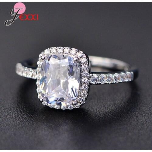 New Arrivals Real 925 Sterling Silver Rings With Sparkling Crystal Various Models Option Super Nice Fashion Jewelry For Women