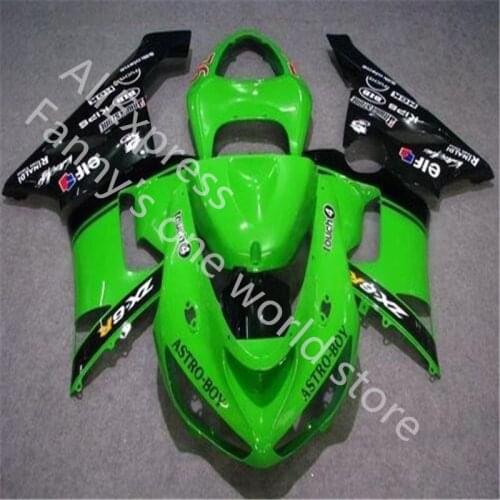 Green black fairing kit for KAWASAKI Ninja 2005 2006 ZX6R fairing kits ZX 6R 636 05 06 green black motorcycles fairing
