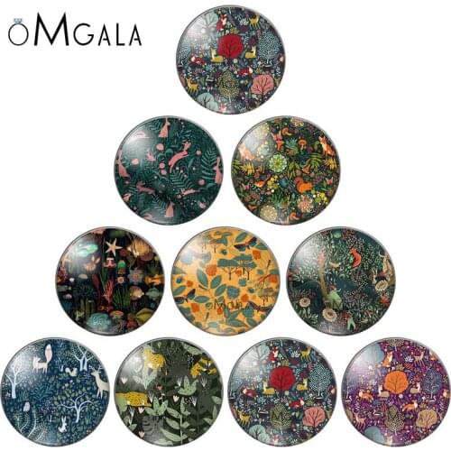 Animals and Plants Flowers Patterns 10pcs 12mm/14/16/18mm/20mm/25mm Round photo glass cabochon demo flat back Making findings
