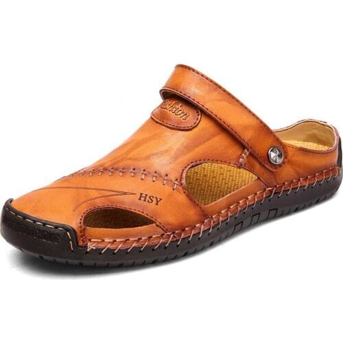 Summer Leather Sandals For Men Shoes Classic Roman Slipper 2020 Outdoor Mens Beach Sandals Casual Water Trekking Flip Flops