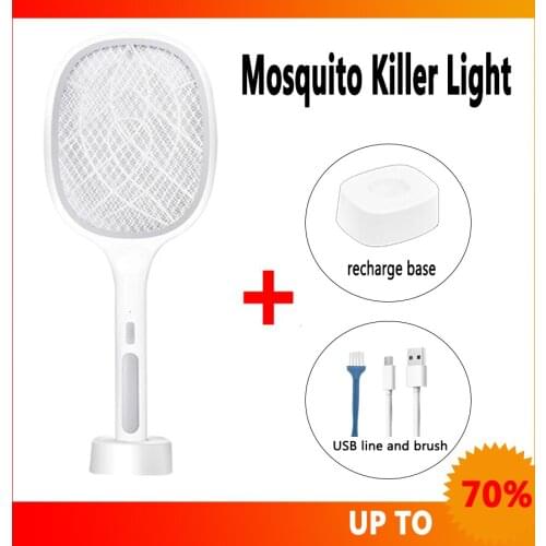 2 IN 1 10/6 LED Trap Mosquito Killer Lamp 3000V Electric Bug USB Zapper Rechargeable Summer Fly Swatter Trap Flies Insect