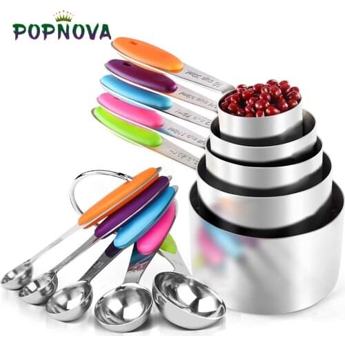 10 Piece Measuring Cups Measuring Spoons Set Stainless Steel Measuring Cup Spoon for Baking Tea Coffee Kitchen Measuring Tools