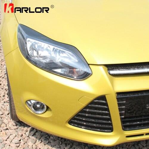 1 Pair Auto Car Hood Light Eyebrow Carbon Fiber Sticker Decoration Car Stickers And Decals Car Accessories For Ford Focus 3 mk3