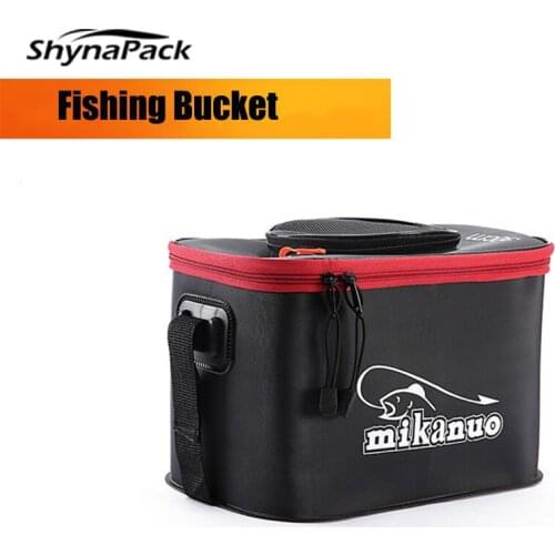 New Portable Zipper Thicken Fishing Bag Folding Eva Fishing Bucket Live Fish Box Storage Outdoor Waterproof Camping Hiking Bags