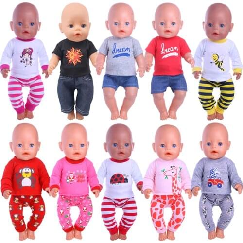 New Doll Pajamas 14 Styles Clothes Accessories Fit 18 Inch American&43 CM Born Baby Generation,Russian DIY Birthday Girls Gift