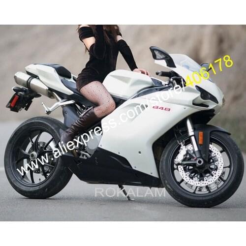 Customized Fairings For Ducati 848 1098 1198 White 2007 2008 2009 2010 2011 Motorcycle Fairing (Injection Molding)