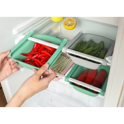 Refrigerator Organizer Drawer Basket Refrigerator Pull-out Drawers Fresh Spacer Layer Storage Rack Fresh Partition Container
