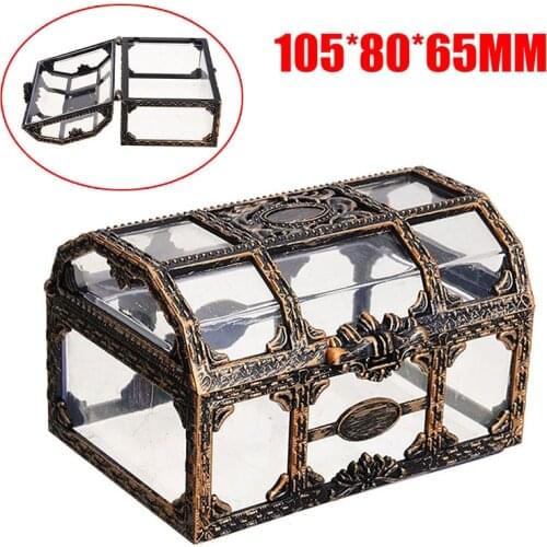 Plastic Transparent Organizer Box reasure Storage Mini Home Case Chest Collectibles Desktop Jewelry Box 10.5*8*6.5cm