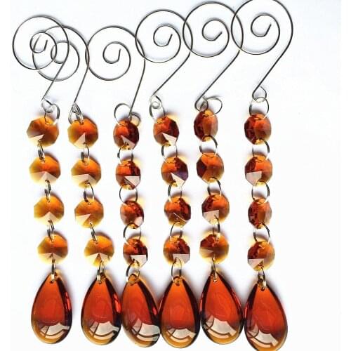 Amber pendants Chandelier parts Crystal 40PCS 170mm Garland Strands Decoration wedding home table cake craft accessories