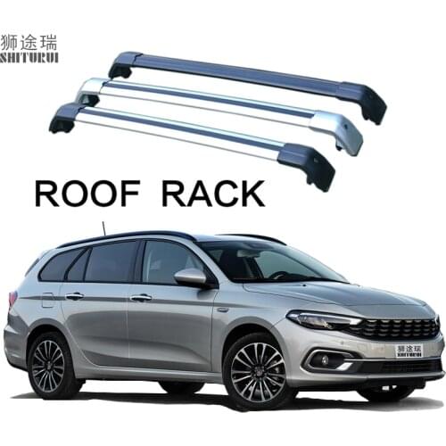2Pcs Roof bars For Fiat Tipo 5 Door Estate 2016 - 2021 (Flush Rails) Aluminum Alloy Side Bars Cross Rails Roof Rack Luggage SUV