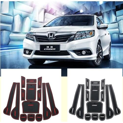 Rubber Mat Door Slot Pad Cup Cushion Groove Mat Lnterior Anti Slip Mat For Honda Crider 2013-2017 Car Accessories Styling
