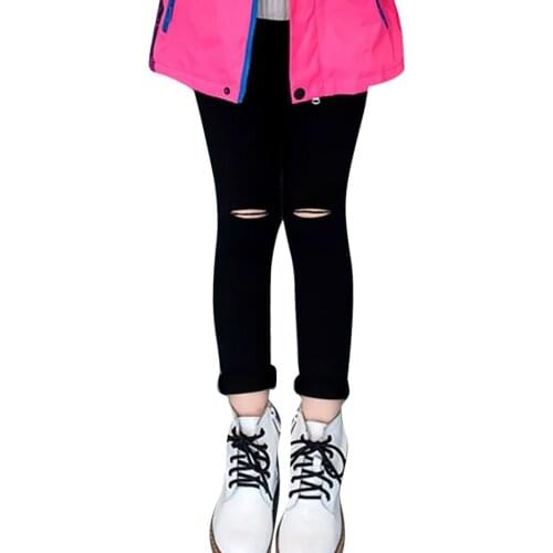 Girls Pants Big Hole Girls Childrens Pants Casual Style Childrens Sweatpants Spring Autumn Kid Clothes