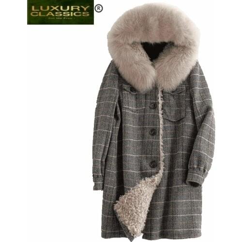 Coat Real Female Fur Winter Natural Fox Fur Hooded Wool Liner Jacket Women Clothes 2021 Korean Vintage Fur Top Hiver 1376