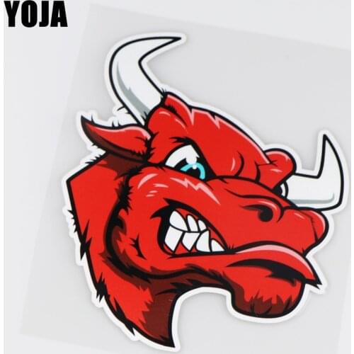 YOJA 14X17CM Angry Red Taurus Funny Vinyl Car Stickers Color Car Decal ZT3-0023