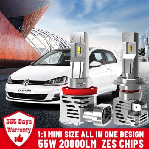 Carshark Turbo H7 Led Headlight 12V 60W H1 H4 Bulbs Ice Mini High Low Beam Hb3 Hb4 Lamp 6000K H8 H9 H11 9005 9006 9012 Fog Light