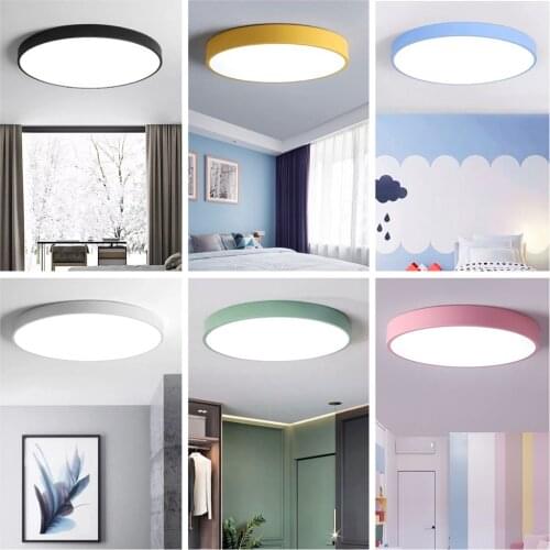 LED Ceiling Lights Modern ceiling Lamp Living Room Lighting Bedroom Children room luminaires Nordic Simple Round Macarons Color