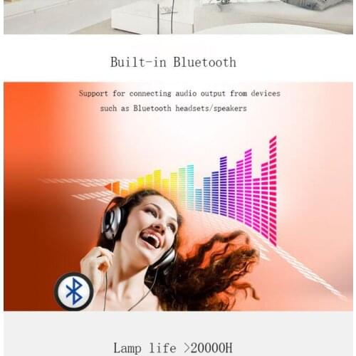 LED Mini Projector T5 Video Beamer for Home Cinema Media Player Wireless Sync Display For Ios or Android Phone projector