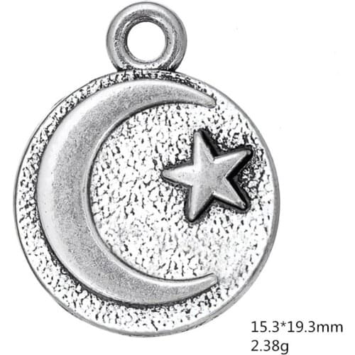 Hand-made Vintage Religious Moon And Star Charm Jewelry