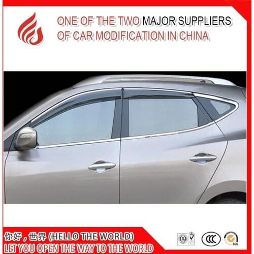 High quality 4 Piece Injection molding trim vent shade rain sun wind deflector window visor for Tucson 2005-2013 2015-2018
