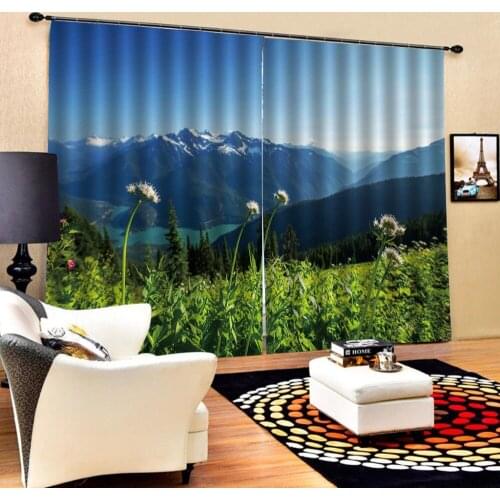 Curtains for living room High quality custom 3d curtain fabric landscape curtains Blackout curtain