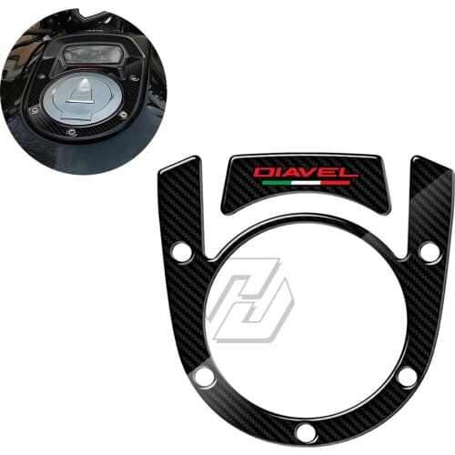 3D Motorcycle Tank Pad Protection Fuel Cap Compatible Case for Ducati Diavel Models Carbon-look