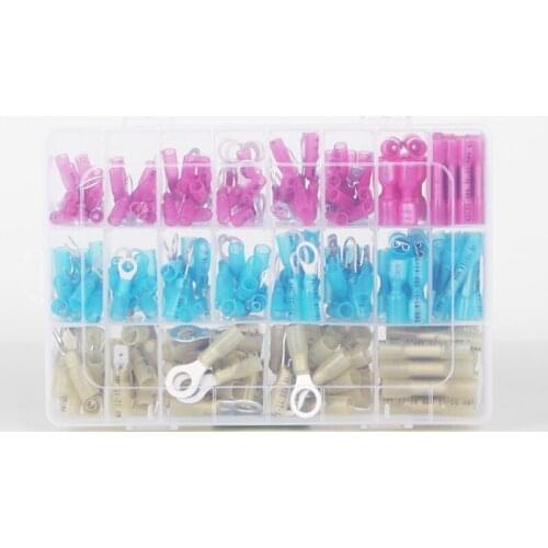 240/250/270PCS Heat Shrink Butt Electrical Crimp Terminals Wire Cable Connectors Butt Connectors Rings Insulated Terminals