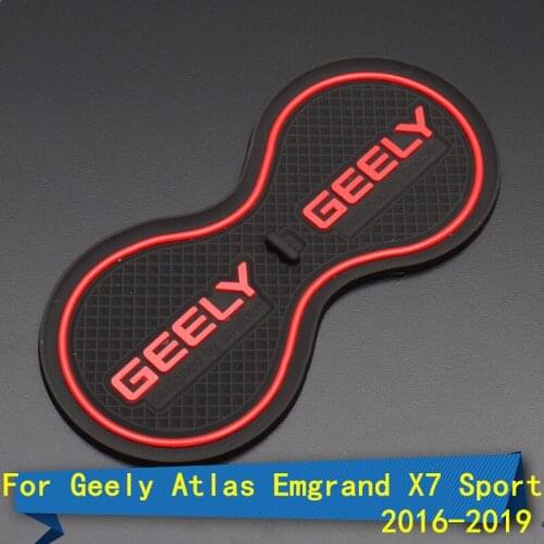3D Rubber Mat Anti Slip Mat Door Slot Pad Cup Cushion Groove Mat For Geely Atlas Emgrand X7 Sport 2016 -2019 Car Accessories