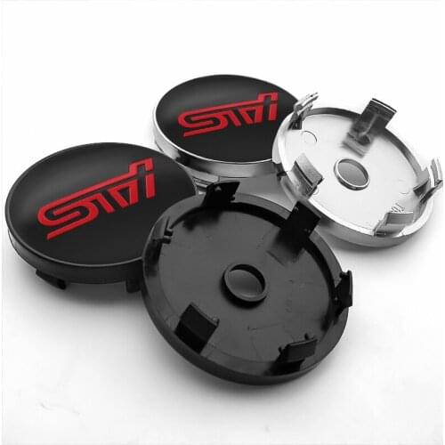 4pcs 56/60MM Car Wheel Center Hup Caps STI Badge Emblem Stickers Dust-proof Covers For Subaru Forester Outback STI XV WRX BRZ