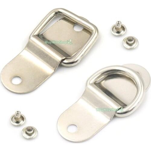 5 Sets Metal Arch Bridge buckles D ring Square ring With Double Cap Rivet For Luggage Frames Bag DIY Nickle