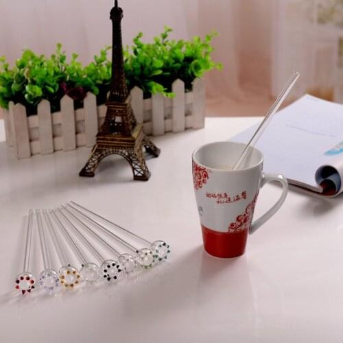 8*200mm Cartoon Clear straight straws Reusable Glass Smoothie Straws Drinking Straws for Milkshakes Frozen Drinks L40C