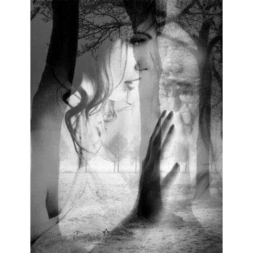 Abstract Landscape Full Square Drill Diamond Painting Woman Balck White Art Diy Diamond Mosaic of Rhinestones Embroidery Sales