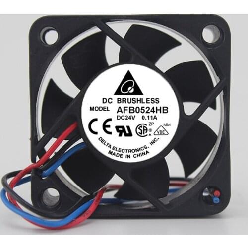 AFB0524HB original 24V 0.11A 5CM 5015 2/3 line double ball cooling fan