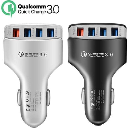 4 USB Ports QC3.0 Smartphone Car Vehicle Charger Quick Charging Power Adapter