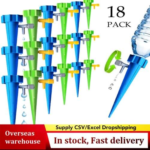 6/12/18PCS Self-contained Auto Drip Irrigation Watering System Automatic Watering Spike for Plants Flower Indoor Household