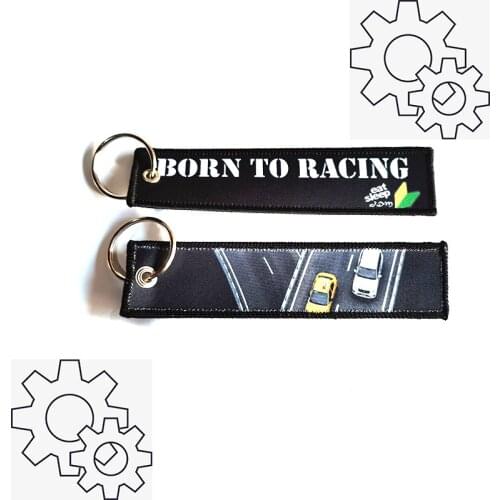 JDM Sytle Born To Racing Customized Embroidery Nylon Weaving Car Key Ring Keychain Auto Motorcycle Accessories