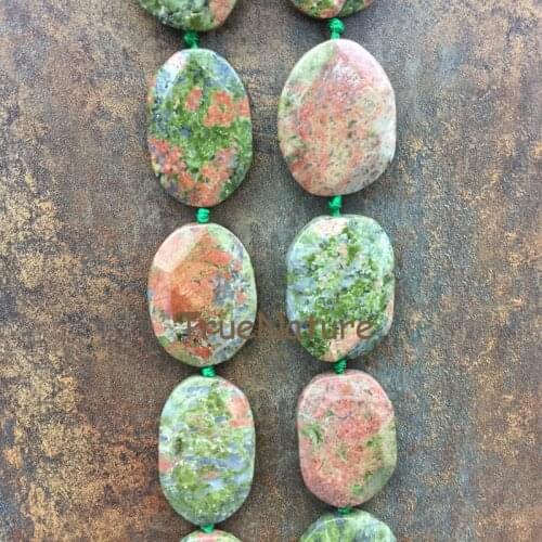 Natural Unakites Loose Beads, Full Strand Wholesale Price Faceted Random Shape Unakites Stone Jewelry In 30*40 mm BE7545