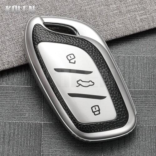 TPU Leather Type Car Key Case Cover For MG ZS EV MG6 EZS HS EHS Roewe RX5 i6 i5 RX3 RX8 ERX5 Protector Shell Accessories